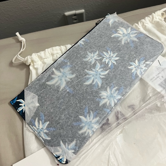 NWT Bally Genuine Leather floral medium 2 piece clutch bag set